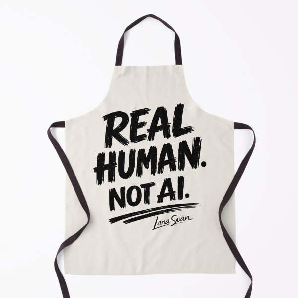 Item preview, REAL HUMAN NOT AI | Typography Design by Lana Swan | Funny Statement Quote designed and sold by Baroness Swan.