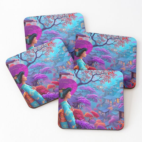 Item preview, Serene Evening in a Colorful Japanese Village designed and sold by Artessie.