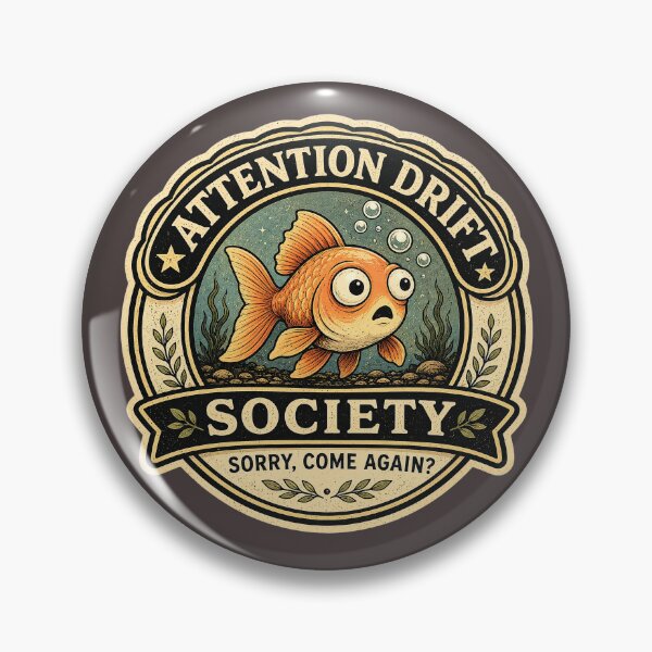 Item preview, Attention Drift Society T-shirt - Sorry, Come Again? Goldfish Vintage Badge Logo Design  designed and sold by Halejo68.