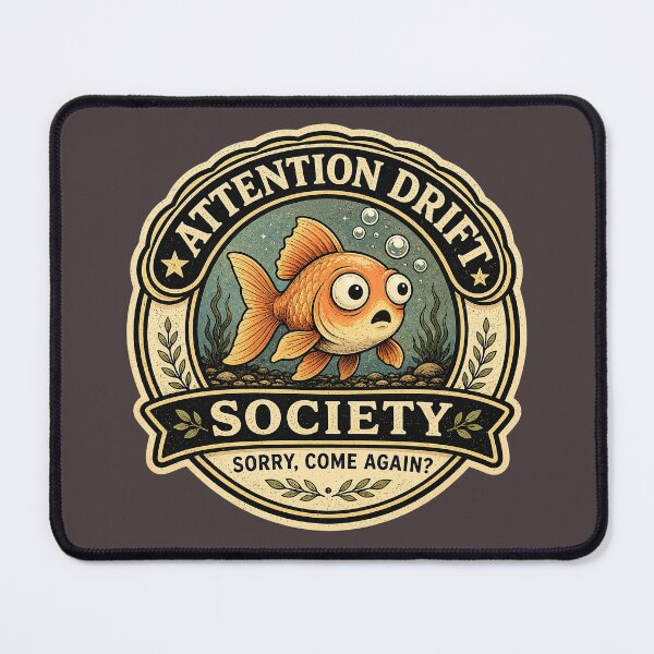 Item preview, Attention Drift Society T-shirt - Sorry, Come Again? Goldfish Vintage Badge Logo Design designed and sold by Halejo68.
