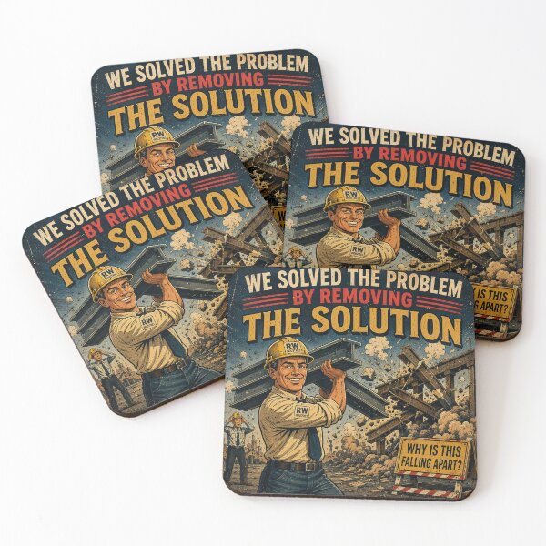 Item preview, We Solved The Problem By Removing The Solution - Funny Satire designed and sold by DeadpanYard.