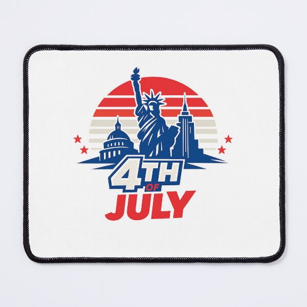 Item preview, Retro 4th of July Sunset USA Landmarks Vector T-Shirt Design designed and sold by Newthingzy.
