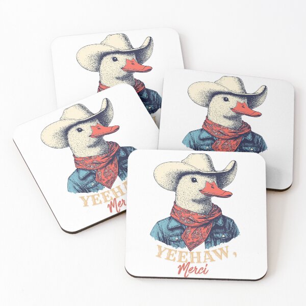 Item preview, Cowboy Duck Yeehaw Merci Funny French Western Polite Rowdy Gift designed and sold by DustGoldStudio.
