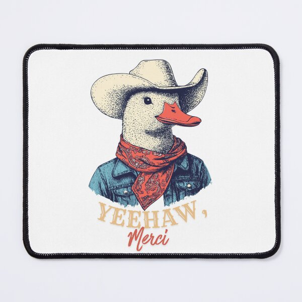 Item preview, Cowboy Duck Yeehaw Merci Funny French Western Polite Rowdy Gift designed and sold by DustGoldStudio.