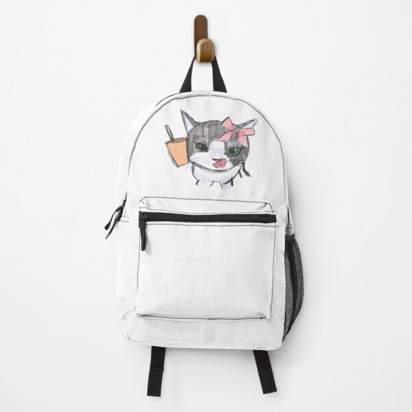 Item preview, Cat holding coffee designed and sold by Katyslittlestickershop.