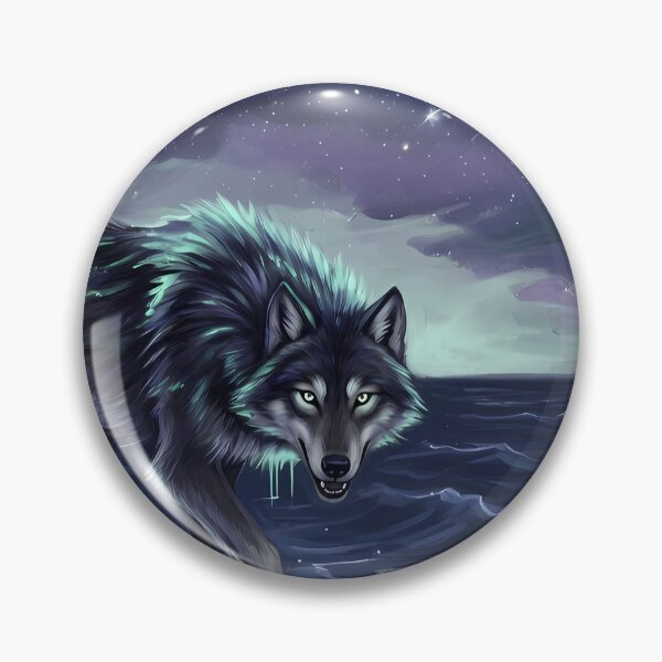 Item preview, Mystic Wolf Under Aurora Night Sky designed and sold by RkskArt.