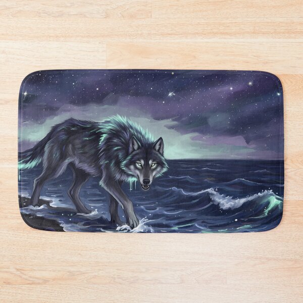 Item preview, Mystic Wolf Under Aurora Night Sky designed and sold by RkskArt.