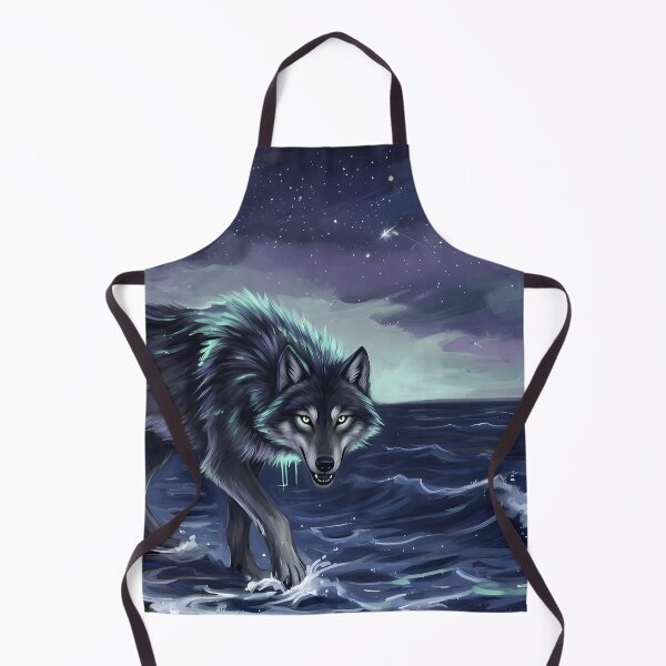 Item preview, Mystic Wolf Under Aurora Night Sky designed and sold by RkskArt.