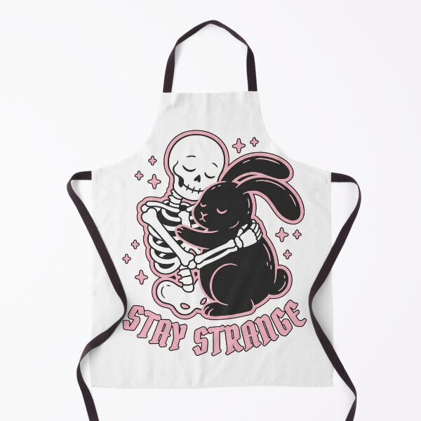Item preview, Stay Strange Cute Skeleton Hugging Black Bunny designed and sold by MisteryDesigner.
