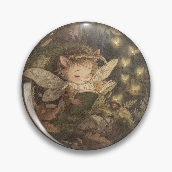 Item preview, Moth Sprite Bedtime Stories Folk Art designed and sold by PictorialWhimsy.