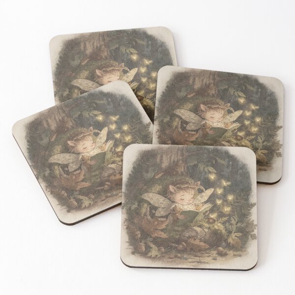 Item preview, Moth Sprite Bedtime Stories Folk Art designed and sold by PictorialWhimsy.