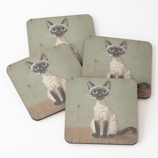 Item preview, Haughty Siamese Cat Folk Art designed and sold by PictorialWhimsy.