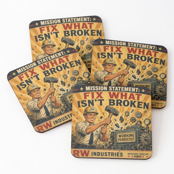 Item preview, Fix What Isnt Broken - Funny Office Satire Poster designed and sold by DeadpanYard.
