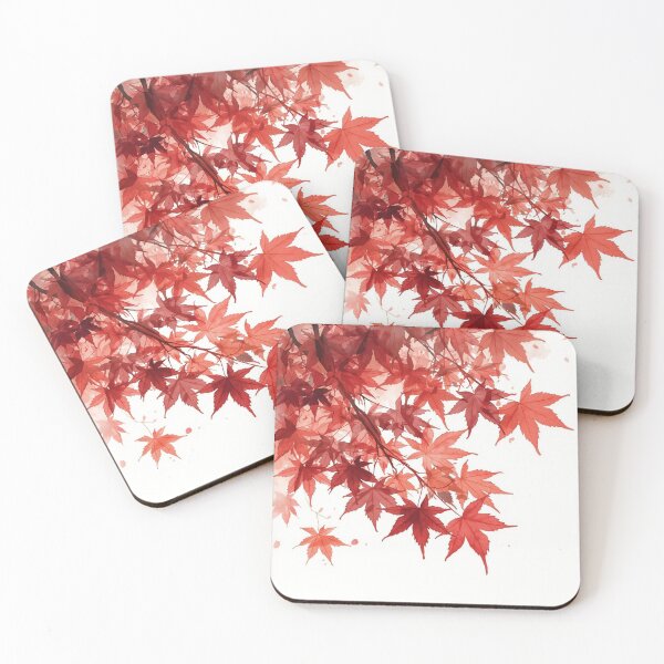 Item preview, Red Maple Leaves Watercolor | Elegant Autumn Foliage Design designed and sold by HelgaCraftery.