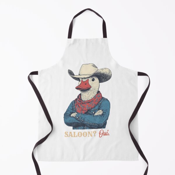 Item preview, Cowboy Duck Saloon Oui Funny French Western Deadpan Sarcastic Gift designed and sold by DustGoldStudio.