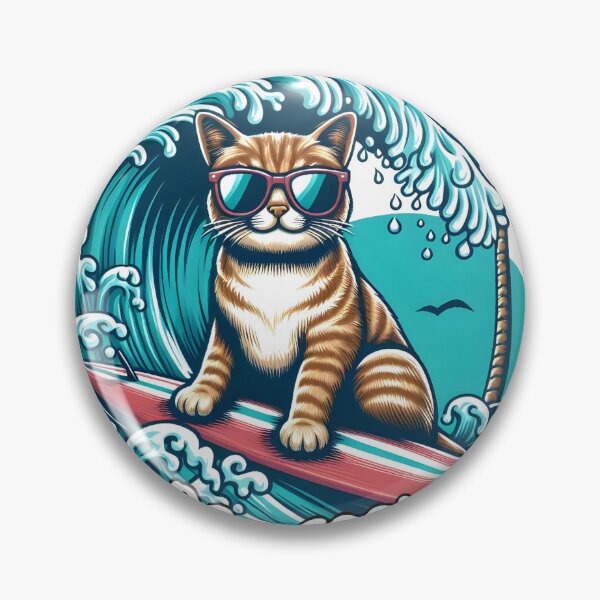 Item preview, Cute Surfing Cat Be Cool Retro Summer Beach designed and sold by MagySale.