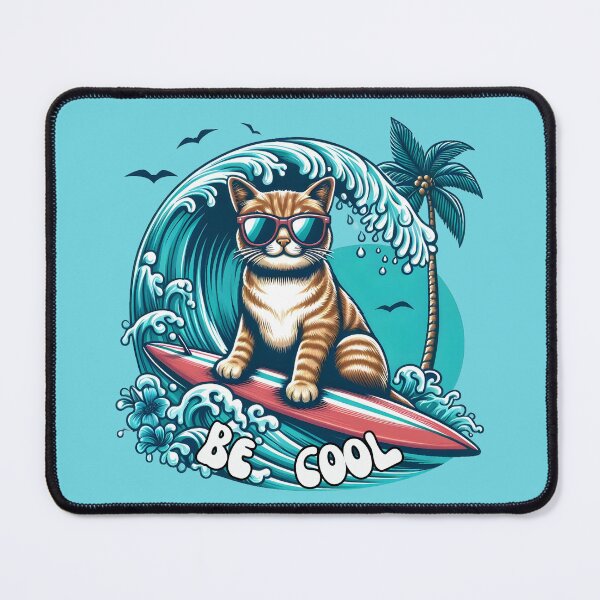 Item preview, Cute Surfing Cat Be Cool Retro Summer Beach designed and sold by MagySale.