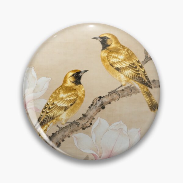 Item preview, Chinese Gongbi Fine Brushwork "Magnolia and Golden Orioles" Traditional Art Print designed and sold by Enchanting East.