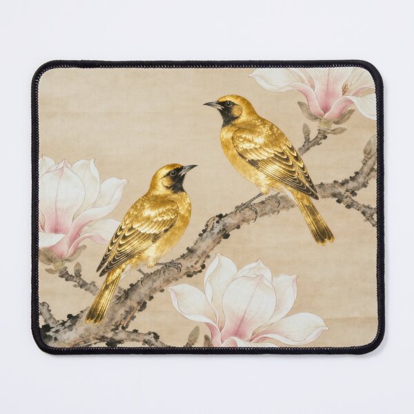 Item preview, Chinese Gongbi Fine Brushwork "Magnolia and Golden Orioles" Traditional Art Print designed and sold by Enchanting East.