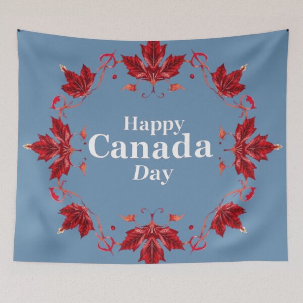 Item preview, Red Maple Leaf Wreath Happy Canada Day designed and sold by Tama-sirth.