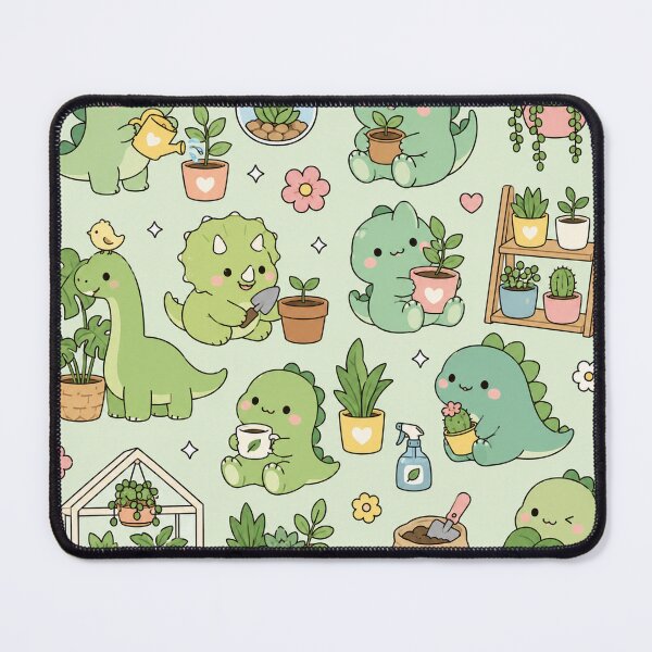 Item preview, Cute Plant Lover Dinosaur Kawaii Pattern designed and sold by Soft Berry Studio.