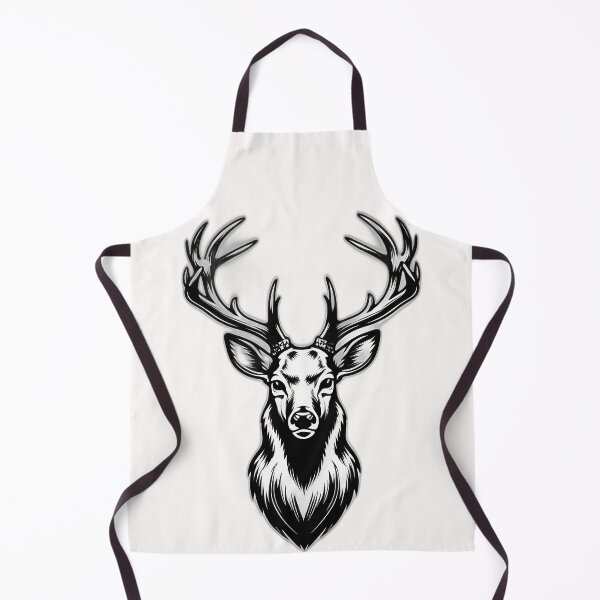 Item preview, Majestic Stag Horns - Bold Black and White Deer Tattoo Vector designed and sold by Structure-Blue.