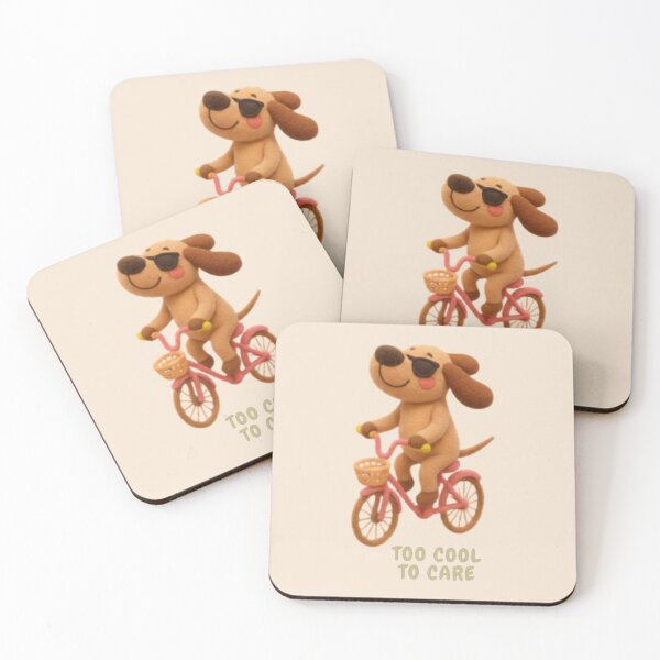 Item preview, Too Cool To Care Cycling Dog Sticker designed and sold by Siti Hoiriyah.