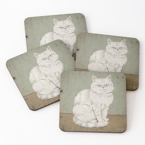Item preview, Disapproving Prim Cat Folk Art designed and sold by PictorialWhimsy.