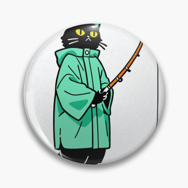 Item preview, Character - Cat Fisherman Back View Mountains designed and sold by DoodyPets.