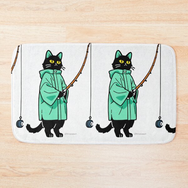 Item preview, Character - Cat Fisherman Back View Mountains designed and sold by DoodyPets.