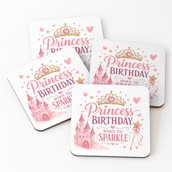 Item preview, Princess Birthday Shirt Pink Gold Crown Sparkle Cute Girls Party Design designed and sold by thBirthday.
