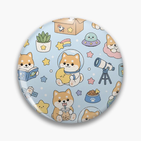 Item preview, Kawaii Shiba Space Adventure Pattern designed and sold by Soft Berry Studio.