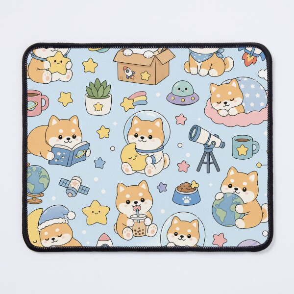 Item preview, Kawaii Shiba Space Adventure Pattern designed and sold by Soft Berry Studio.