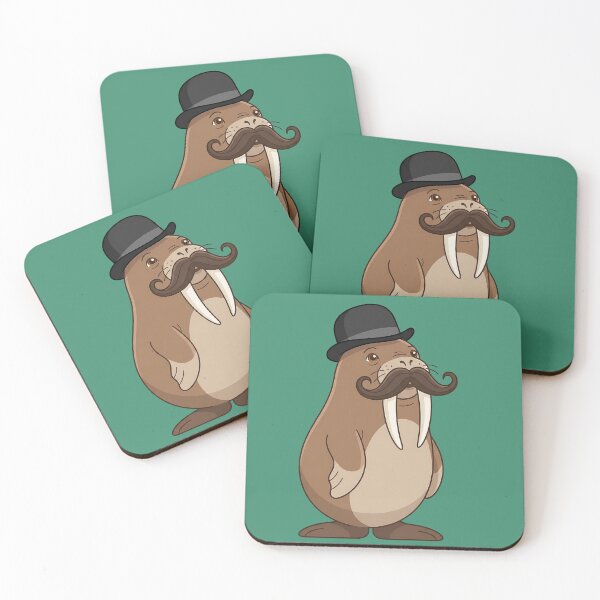 Item preview, Elegant Walrus with Mushroom Hat and Mustache designed and sold by FoxLab Studio.
