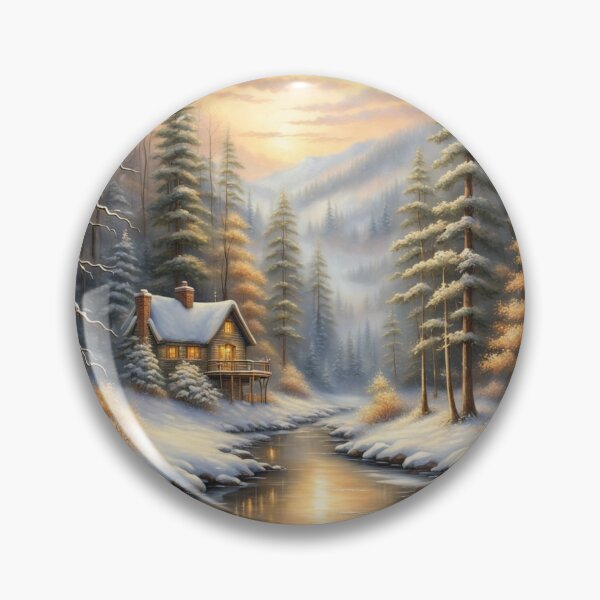 Item preview, Snowy cabin scene designed and sold by Cottageshop.