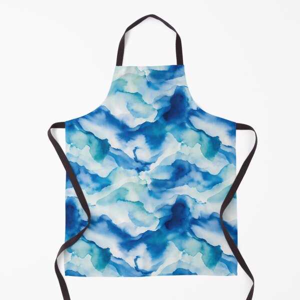 Item preview, Fluid Ocean Blue Watercolor Waves Pattern designed and sold by zenjiinspired.