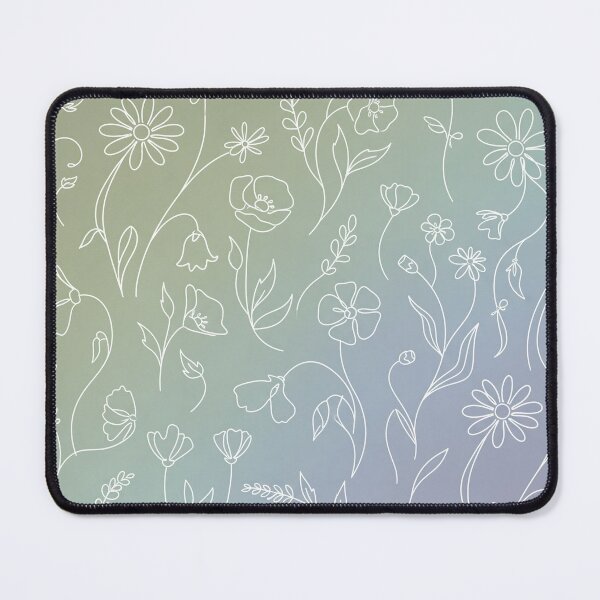 Item preview, Minimalist White Line Art Wildflower Pattern designed and sold by NuvoraNest.