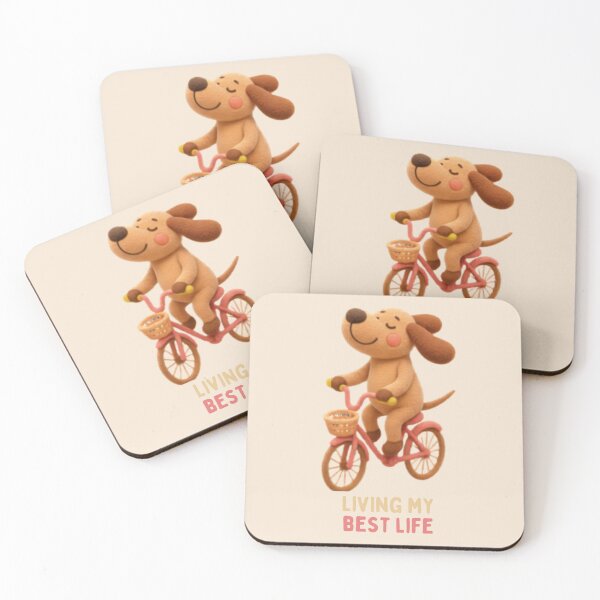 Item preview, Living My Best Life Cycling Dog Sticker designed and sold by Siti Hoiriyah.