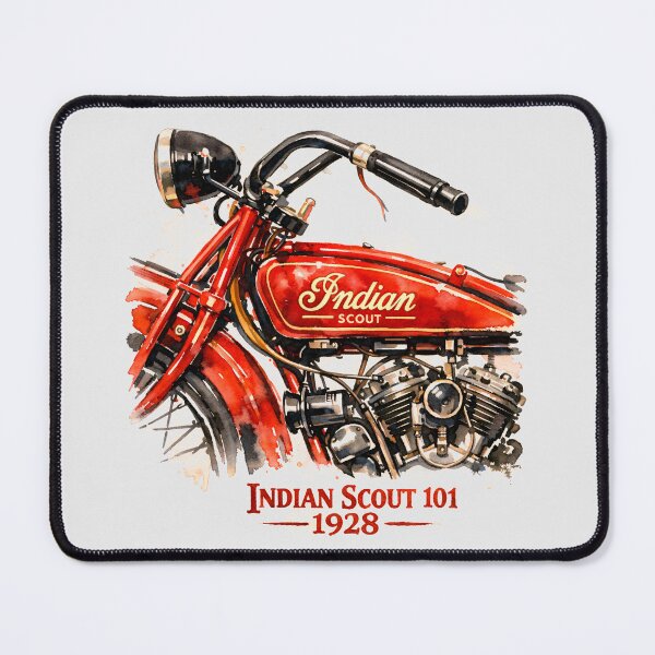 Item preview, 1928 Indian Scout 101 Vintage Classic Motorcycle Watercolor Edition designed and sold by EdGraphy.