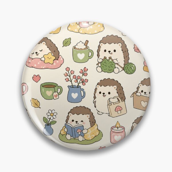 Item preview, Cozy Hedgehog Cottage Kawaii Pattern designed and sold by Soft Berry Studio.