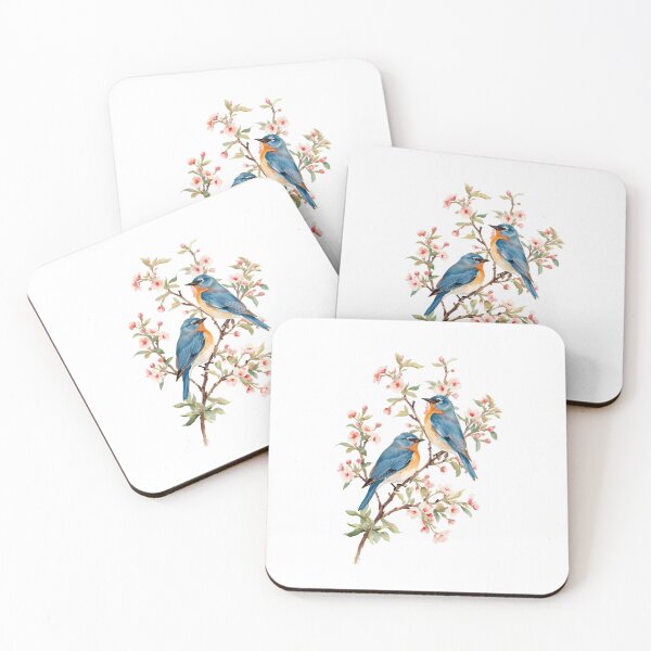 Item preview, Watercolor Bluebirds on a Blossom Branch designed and sold by BeautifulVibe.