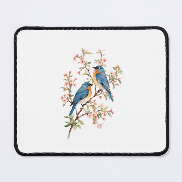 Item preview, Watercolor Bluebirds on a Blossom Branch designed and sold by BeautifulVibe.