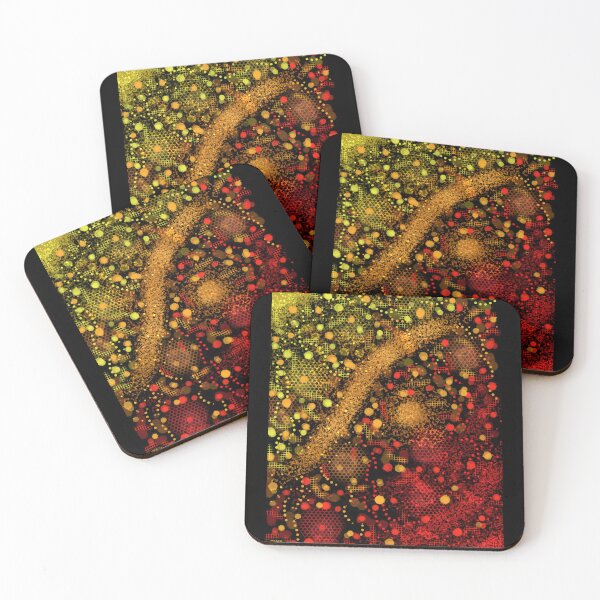Item preview, Explosion Entropy - Abstract Red, Orange, and Yellow Patterns on a Black Background - Dynamic Digital Art - Decoration, Fashion & Gifts designed and sold by Pk-Gn-  /(°^°)\.