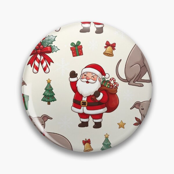 Item preview, Santa and talian Greyhound  Dogs Festive Pattern designed and sold by Wags & Tails.