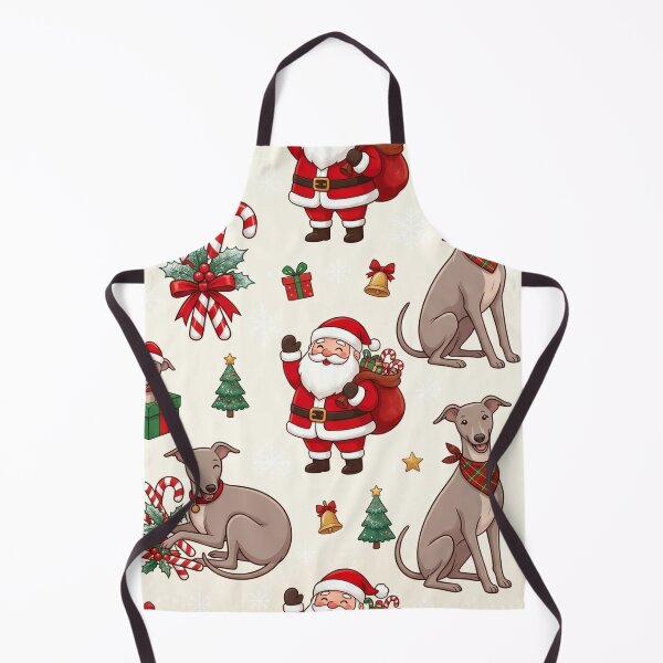 Item preview, Santa and talian Greyhound Dogs Festive Pattern designed and sold by Wags & Tails.