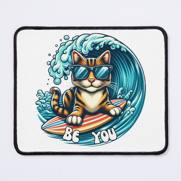 Item preview, Cute Surfing Cat Be You Retro Summer Beach designed and sold by MagySale.