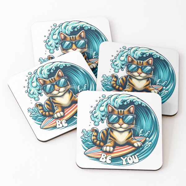 Item preview, Cute Surfing Cat Be You Retro Summer Beach designed and sold by MagySale.