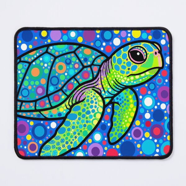 Item preview, Sea Turtle — Colorful Dotwork Pop Art | Vibrant Pointillist Ocean Illustration designed and sold by  Ojo de Lilith.