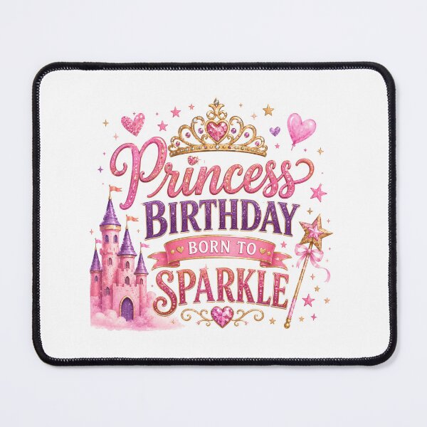 Item preview, Princess Birthday Shirt – Born to Sparkle Pink Crown Castle Party Design designed and sold by thBirthday.
