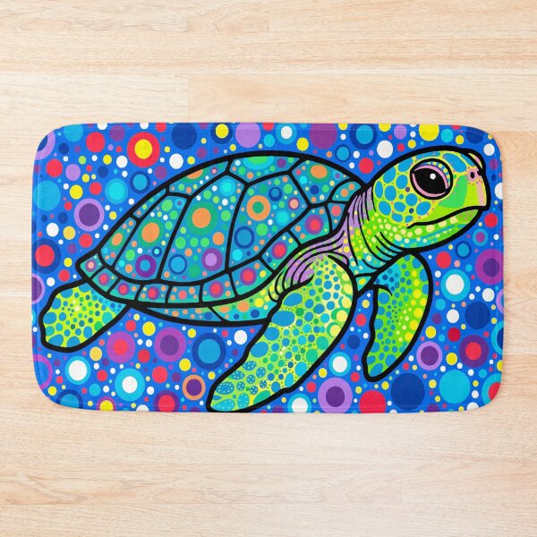 Item preview, Sea Turtle — Colorful Dotwork Pop Art | Vibrant Pointillist Ocean Illustration designed and sold by  Ojo de Lilith.